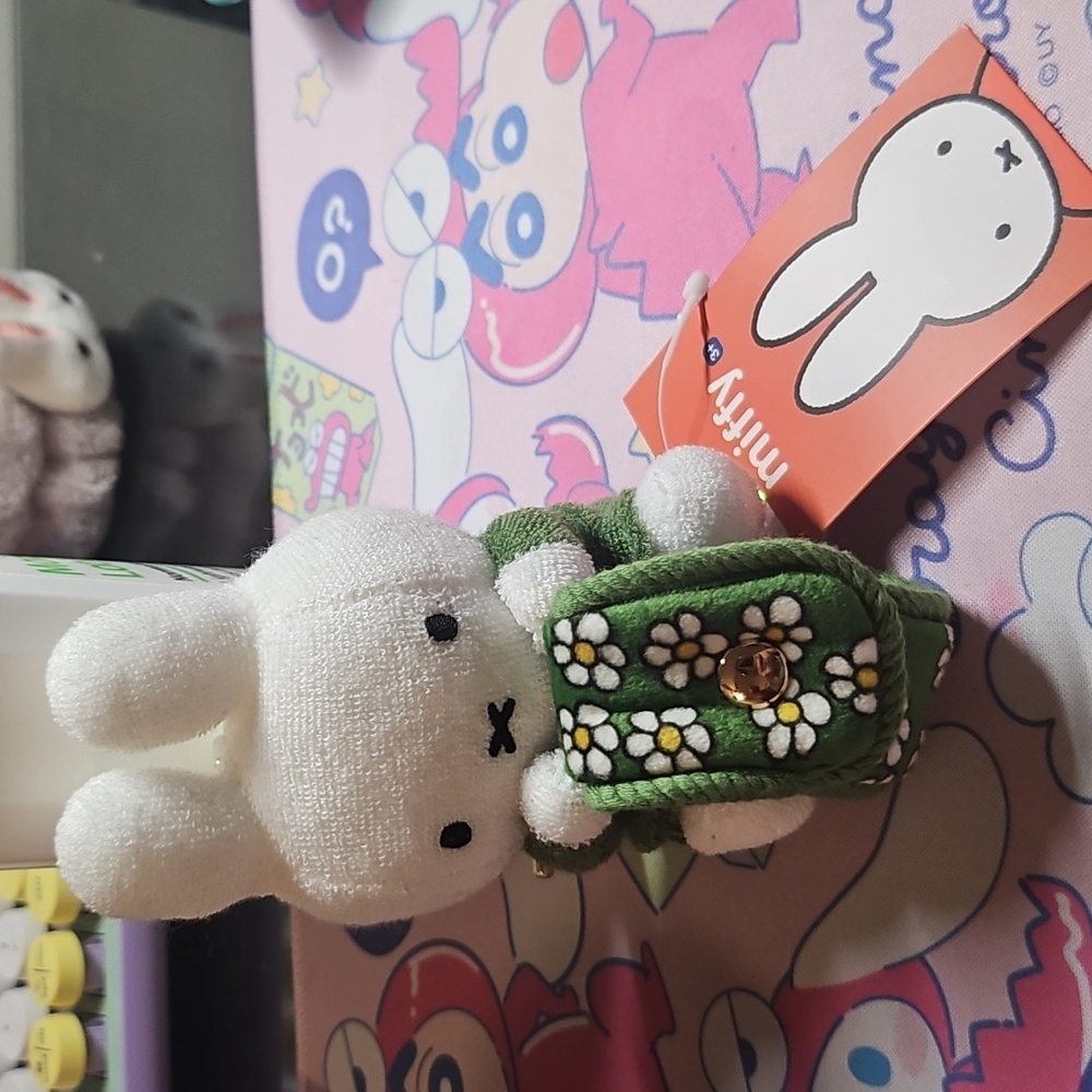 Miffy White Plush with Green Floral